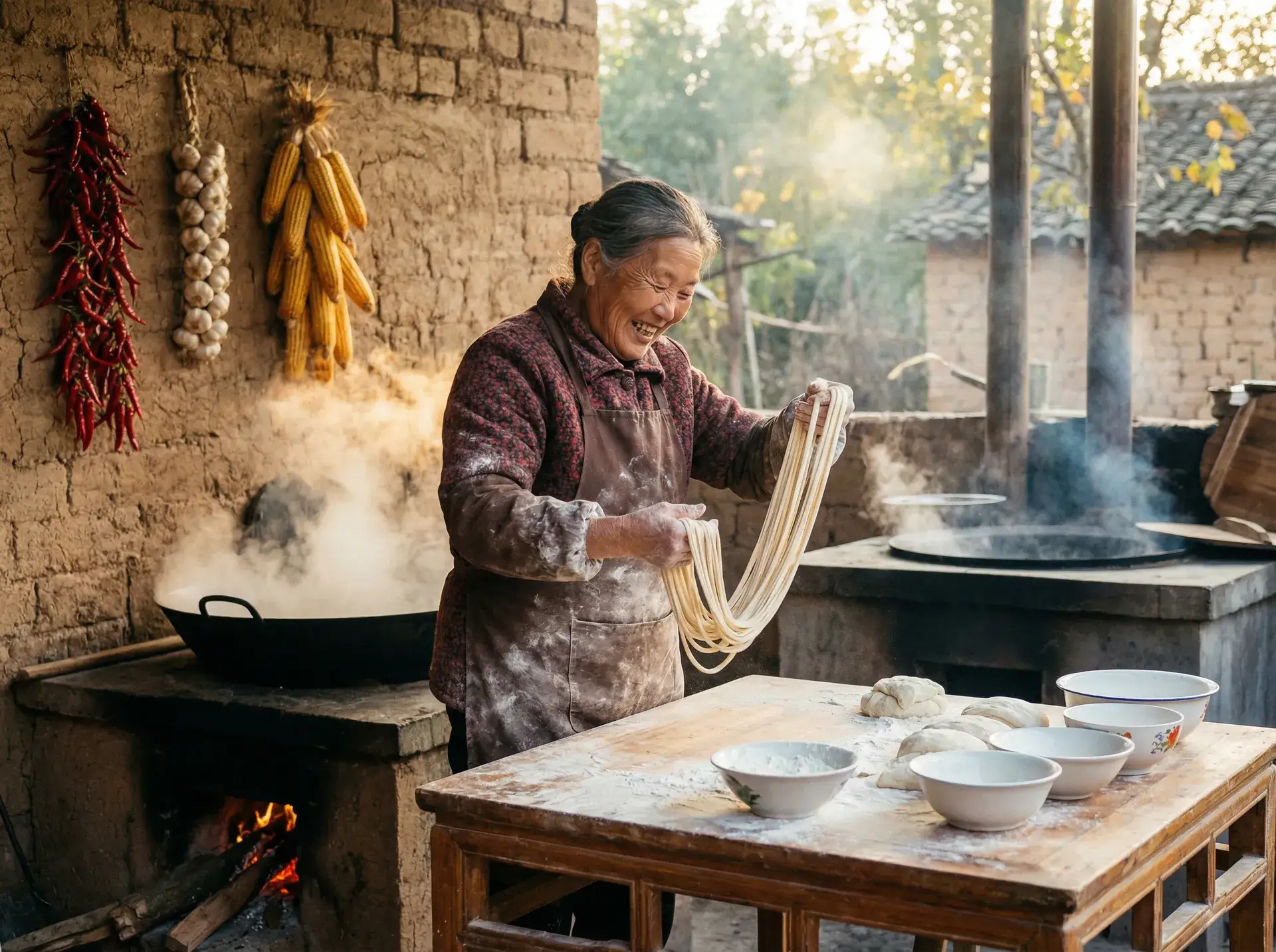 农家大嫂手擀面 - 杀手房东俏房客 乡村美食